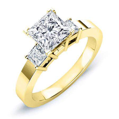 Bellflower Princess Moissanite Engagement Ring yellowgold