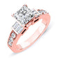 Daisy Diamond Matching Band Only (engagement Ring Not Included) For Ring With Princess Center rosegold