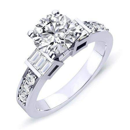 Daisy Diamond Matching Band Only (engagement Ring Not Included) For Ring With Round Center whitegold