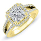 Freesia Princess Moissanite Engagement Ring yellowgold