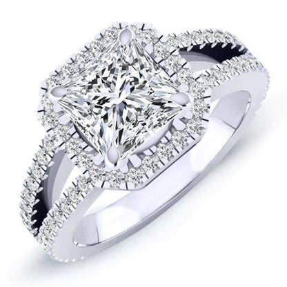 Freesia Princess Moissanite Engagement Ring whitegold