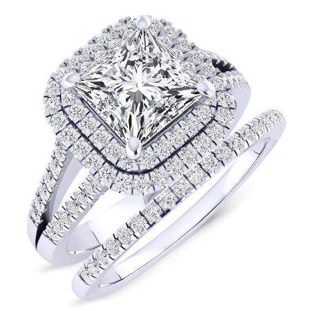 Viola Moissanite Matching Band Only (engagement Ring Not Included) For Ring With Princess Center whitegold