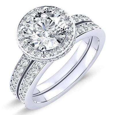 Quince Moissanite Matching Band Only (engagement Ring Not Included) For Ring With Round Center whitegold