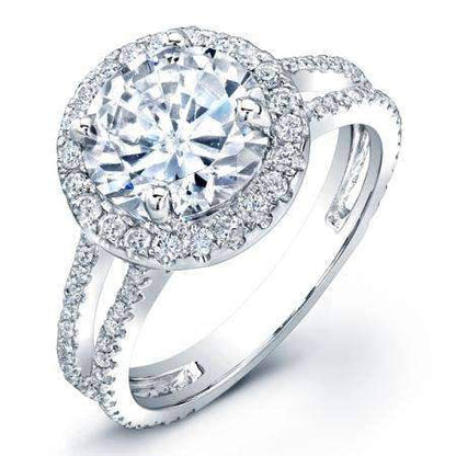 Lilac Round Diamond Engagement Ring (Lab Grown Igi Cert) whitegold