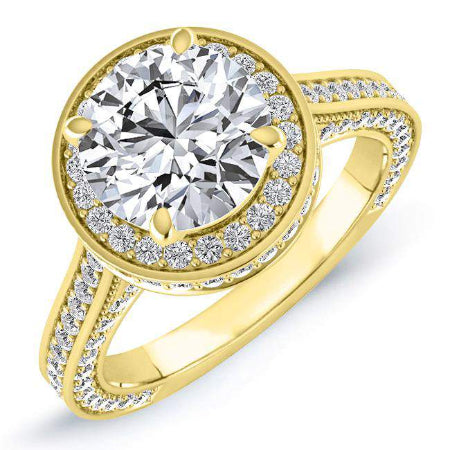 Buttercup Round Moissanite Engagement Ring yellowgold