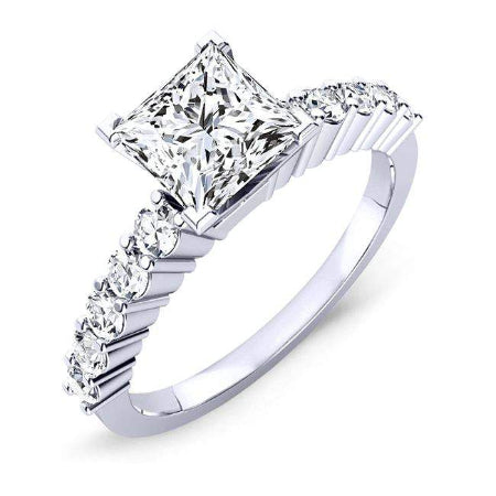 Magnolia Princess Moissanite Engagement Ring whitegold