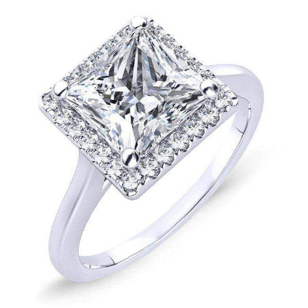 Callalily Princess Moissanite Engagement Ring whitegold