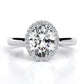 Callalily Oval Moissanite Engagement Ring whitegold