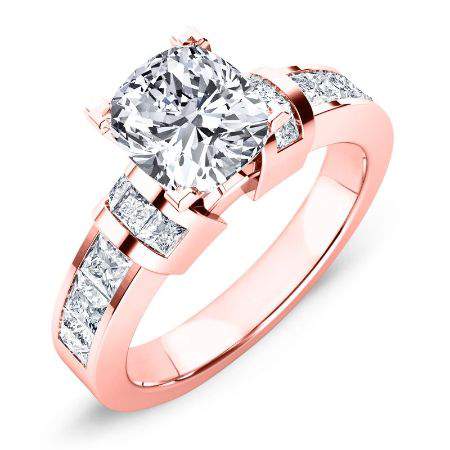 Ivy Cushion Moissanite Engagement Ring rosegold