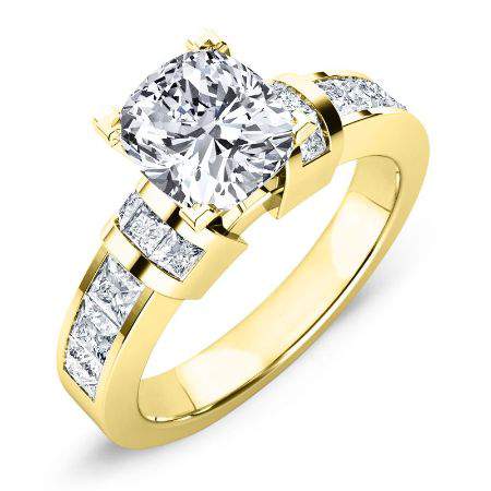 Ivy Cushion Moissanite Engagement Ring yellowgold