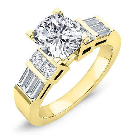 Bluebell Cushion Moissanite Engagement Ring yellowgold