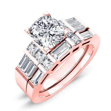 Bluebell Diamond Matching Band Only (engagement Ring Not Included) For Ring With Cushion Center rosegold