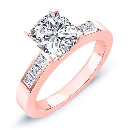 Jessamine Cushion Moissanite Engagement Ring rosegold