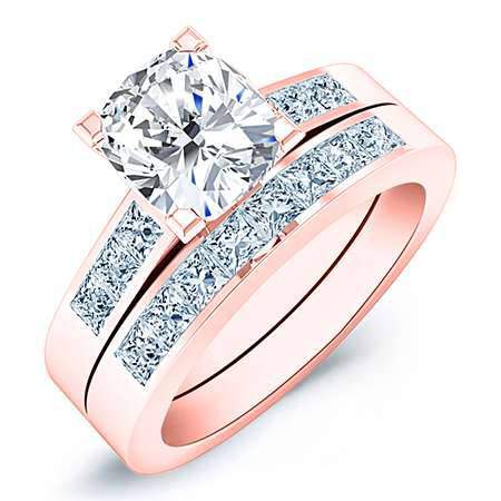 Jessamine Cushion Diamond Bridal Set (Lab Grown Igi Cert) rosegold