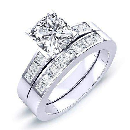 Jessamine Moissanite Matching Band Only (engagement Ring Not Included) For Ring With Cushion Center whitegold