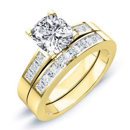 Jessamine Moissanite Matching Band Only (engagement Ring Not Included) For Ring With Cushion Center yellowgold