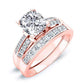 Heather Moissanite Matching Band Only (engagement Ring Not Included) For Ring With Cushion Center rosegold