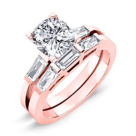 Sorrel Cushion Moissanite Bridal Set rosegold