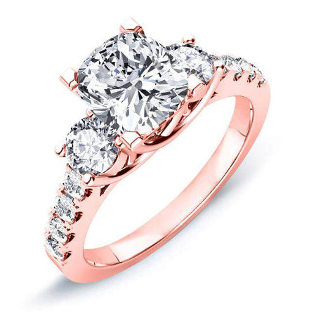 Primrose Cushion Moissanite Engagement Ring rosegold