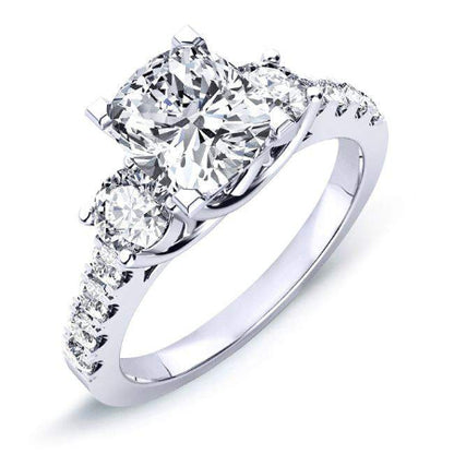 Primrose Cushion Moissanite Engagement Ring whitegold