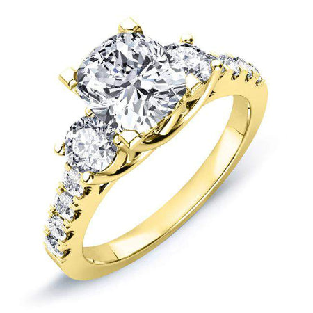 Primrose Cushion Moissanite Engagement Ring yellowgold