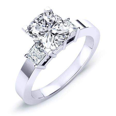 Bellflower Cushion Diamond Engagement Ring (Lab Grown Igi Cert) whitegold