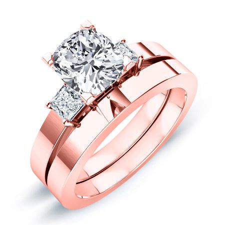 Bellflower Diamond Matching Band Only (engagement Ring Not Included) For Ring With Cushion Center rosegold