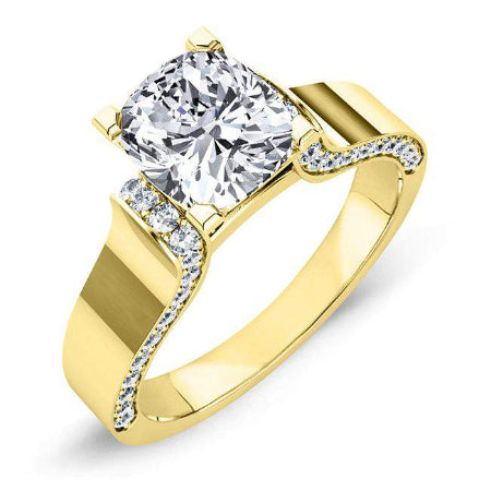 Lavender Cushion Diamond Engagement Ring (Lab Grown Igi Cert) yellowgold