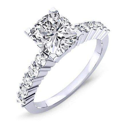 Magnolia Cushion Moissanite Engagement Ring whitegold