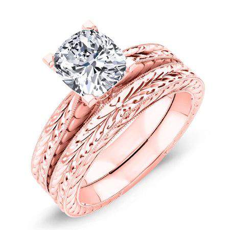 Azalea Cushion Moissanite Bridal Set rosegold