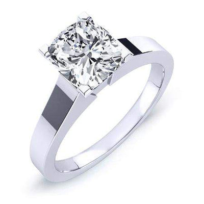 Rosemary Cushion Moissanite Engagement Ring whitegold