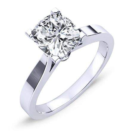 Zahara Cushion Moissanite Engagement Ring whitegold
