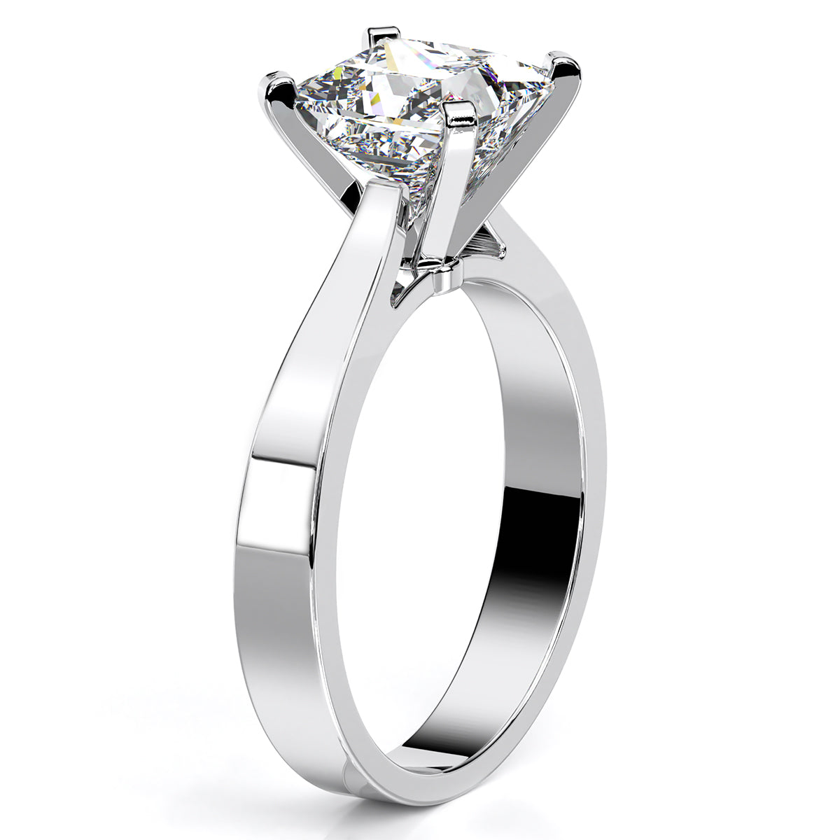 Zahara Princess Moissanite Engagement Ring whitegold