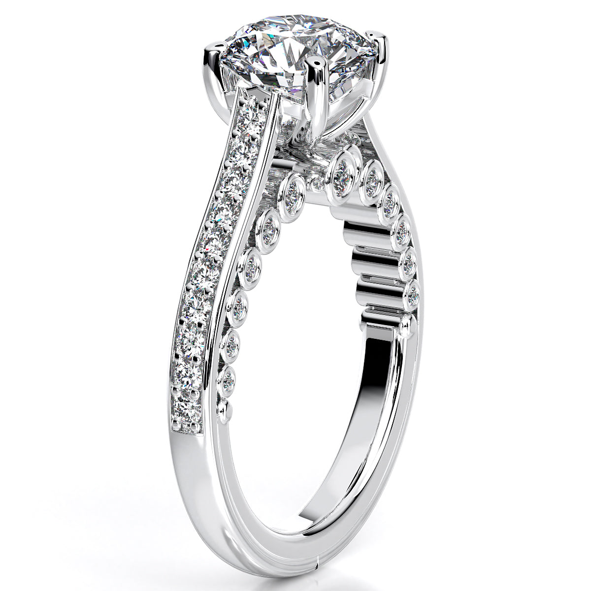 Nala Round Diamond Engagement Ring (Lab Grown Igi Cert) whitegold