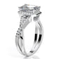 Moonflower Emerald Diamond Engagement Ring (Lab Grown Igi Cert) whitegold