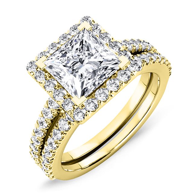 Mallow Princess Diamond Bridal Set (Lab Grown Igi Cert) yellowgold