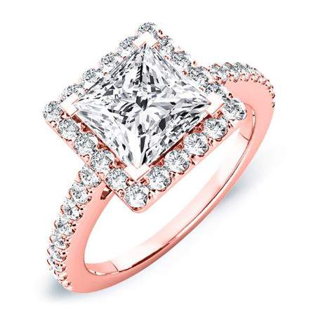 Mallow Princess Moissanite Engagement Ring rosegold