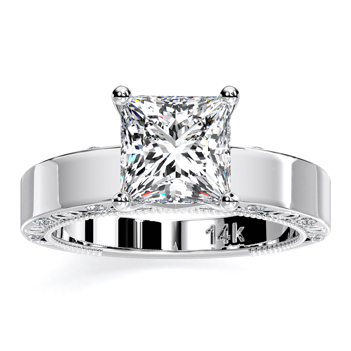 Acacia Princess Diamond Engagement Ring (Lab Grown Igi Cert) whitegold