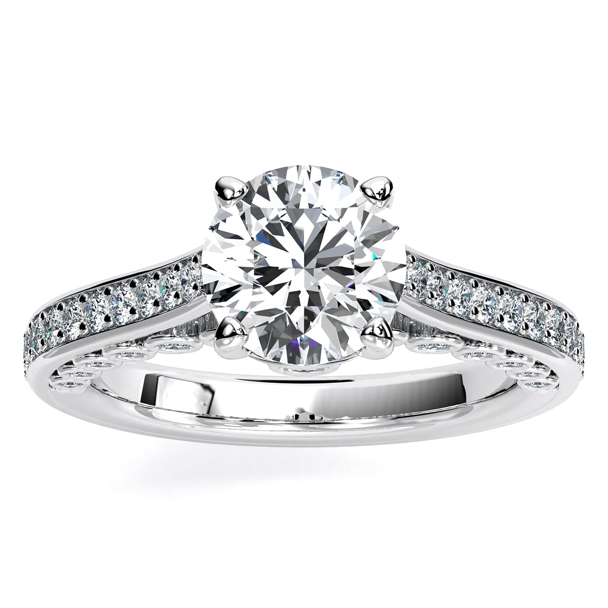 Nala Round Diamond Engagement Ring (Lab Grown Igi Cert) whitegold