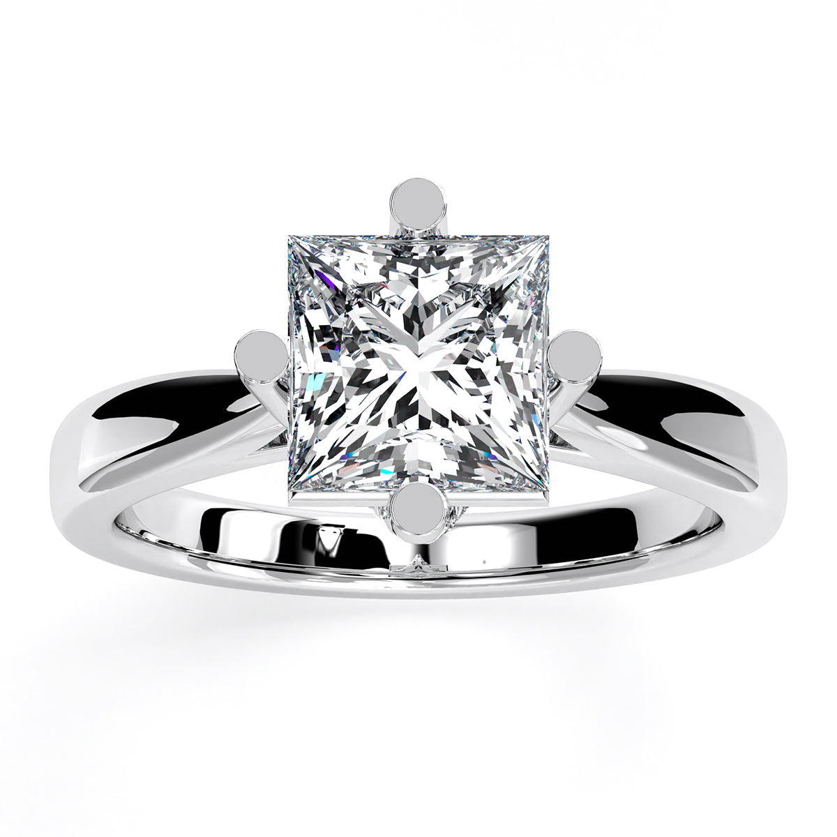 Gardenia Princess Diamond Engagement Ring (Lab Grown Igi Cert) whitegold