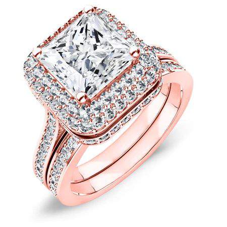 Indigo Moissanite Matching Band Only (engagement Ring Not Included) For Ring With Princess Center rosegold