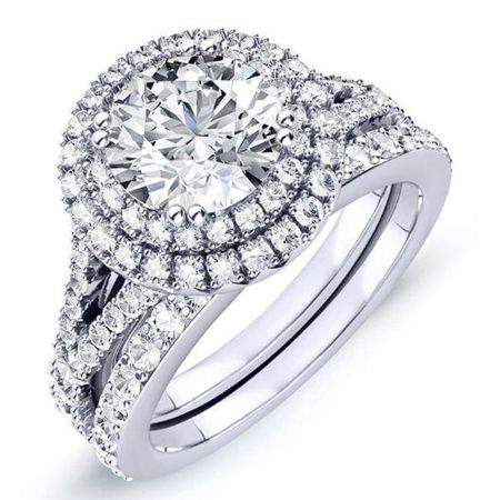 Viola Moissanite Matching Band Only (engagement Ring Not Included) For Ring With Round Center whitegold