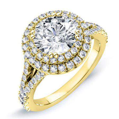Viola Round Moissanite Engagement Ring yellowgold