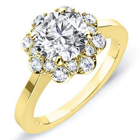 Coralbells Round Moissanite Engagement Ring yellowgold