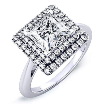 Tulip Princess Moissanite Engagement Ring whitegold