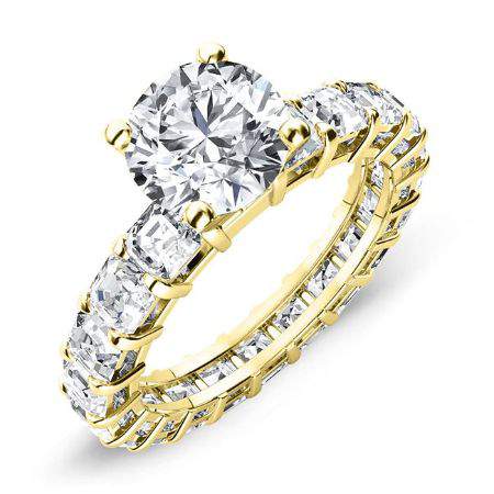 Mimosa Round Moissanite Engagement Ring yellowgold