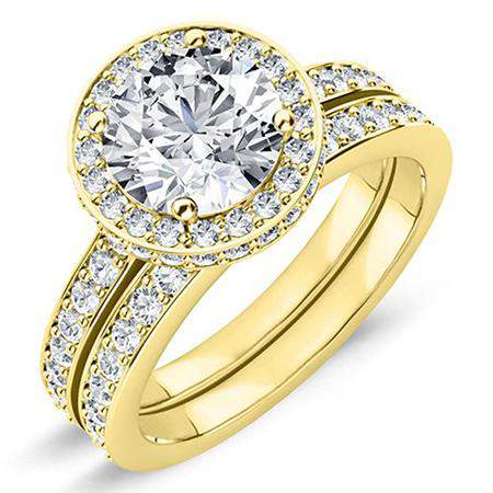 Quince Moissanite Matching Band Only (engagement Ring Not Included) For Ring With Round Center yellowgold