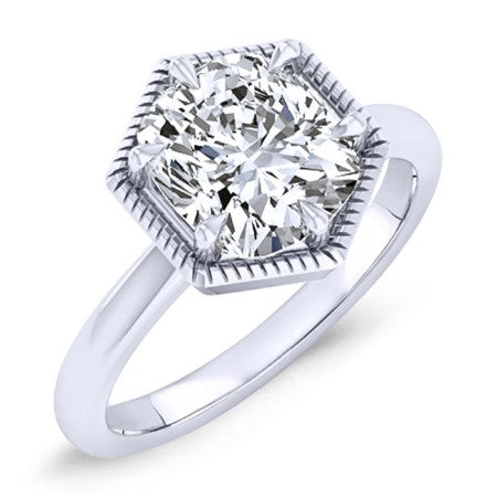 Aspen Moissanite Matching Band Only (engagement Ring Not Included) For Ring With Cushion Center whitegold