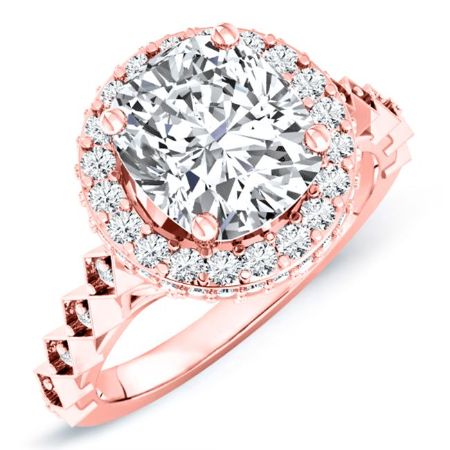 Rosanna Diamond Matching Band Only (engagement Ring Not Included) For Ring With Cushion Center rosegold