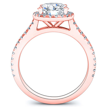 Mallow Round Moissanite Engagement Ring rosegold